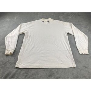 Adidas Yankees Long Sleeve Mock Neck T-Shirt Men's Size L White MLB